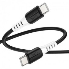Дата кабель USB-C to USB-C 1.0m 60W silicone X82 black HOCO (6931474768599)
