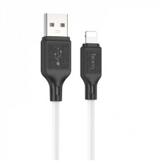 Дата кабель USB 2.0 AM to Lightning 1.0m silicone X90 Cool white HOCO (6931474788412)