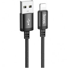 Дата кабель USB 2.0 AM to Lightning 3.0m X91 Radiance black HOCO (6931474788702)