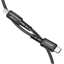 Дата кабель USB-C to Lightning 1.2m 3A nylon black Acefast (6974316280484)
