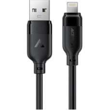 Дата кабель USB 2.0 AM to Lightning 2.0m 2.4A TPE black Acefast (6974316286271)