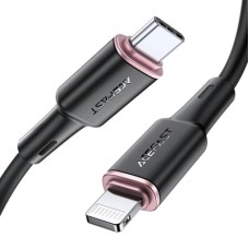 Дата кабель USB-C to Lightning 1.2m 3A 20W silicon black Acefast (6974316280644)