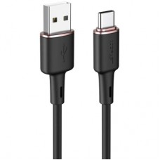 Дата кабель USB 2.0 AM to USB-C 1.2m 3A silicon black Acefast (6974316280767)