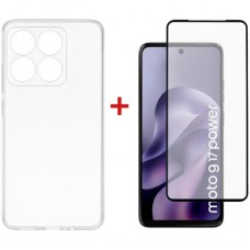 Чохол до мобільного телефона Dengos TPU Cover + Glass Motorola G17 / G17 Power Transparent (DG-KM-200)