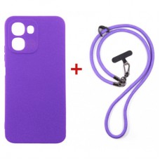 Чохол до мобільного телефона Dengos Case + Cross-body Strap OPPO A6x/A6k 4G Purple+Purple (DG-KM-CCRB-59)