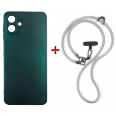 Чохол до мобільного телефона Dengos Case + Cross-body Strap Samsung Galaxy A07 Green+Grey (DG-KM-CCRB-17)