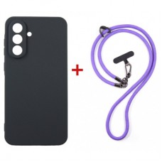 Чохол до мобільного телефона Dengos Case + Cross-body Strap Samsung Galaxy A57 Black+Purple (DG-KM-CCRB-10)