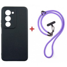 Чохол до мобільного телефона Dengos Case + Cross-body Strap Xiaomi Redmi 15 Black+Purple (DG-KM-CCRB-44)
