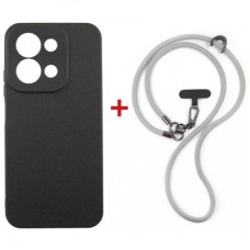 Чохол до мобільного телефона Dengos Case + Cross-body Strap Xiaomi Redmi 15C Black+Grey (DG-KM-CCRB-47)