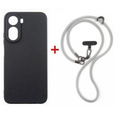 Чохол до мобільного телефона Dengos Case + Cross-body Strap Xiaomi Redmi A7 Pro Black+Grey (DG-KM-CCRB-51)