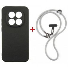 Чохол до мобільного телефона Dengos Case + Cross-body Strap Xiaomi Redmi Note 15 Pro 5G Black+Grey (DG-KM-CCRB-41)