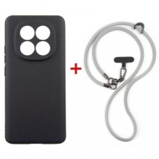 Чохол до мобільного телефона Dengos Case + Cross-body Strap Xiaomi Redmi Note 15 Black+Grey (DG-KM-CCRB-33)