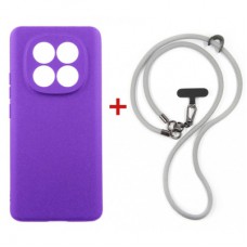 Чохол до мобільного телефона Dengos Case + Cross-body Strap Xiaomi Redmi Note 15 Purple+Grey (DG-KM-CCRB-35)