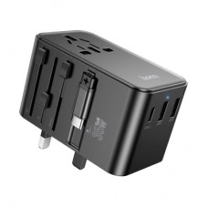 Мережевий фільтр живлення HOCO AC18A 1 роз, 2 USB, USB-C, 35W, 1,5м, Black (AC18AB)