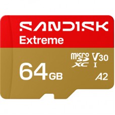 Карта пам'яті SanDisk 64GB microSDXC C10 UHS-I U3 A2 V30 R170/W80MB/s Extreme GO (SDSQXGN-064G-GN6MN)