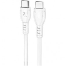 Дата кабель USB-C to USB-C 1.0m 60W PVC white Wibrand (WI.DC/BO1W-CC)