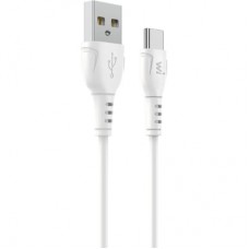Дата кабель USB 2.0 AM to USB-C 1.0m PVC white Wibrand (WI.DC/BO1W-UC)