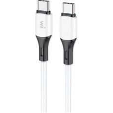 Дата кабель USB-C to USB-C 1.0m 60W silicone white Wibrand (WI.DC/MA1W-CC)