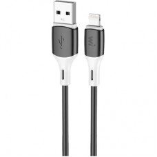 Дата кабель USB 2.0 AM to Lightning 1.0m silicone black Wibrand (WI.DC/MA1B-UL)