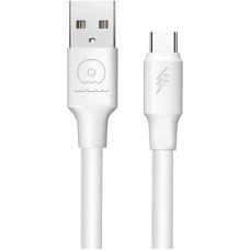 Дата кабель USB 2.0 AM to USB-C 1.0m 5A PVC white WUW (6972573331635)