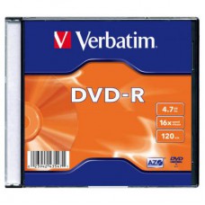 Диск DVD Verbatim 4.7Gb 16X SlimBox 100шт MatteSilv AZO (43547-100)