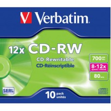 Диск CD Verbatim 700Mb 8-12x Hi Speed Jewel Case 10 (43148)