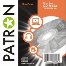 Диск CD PATRON 700Mb 52x SLIM box 1шт (CD-R-PN-700x52-SL)