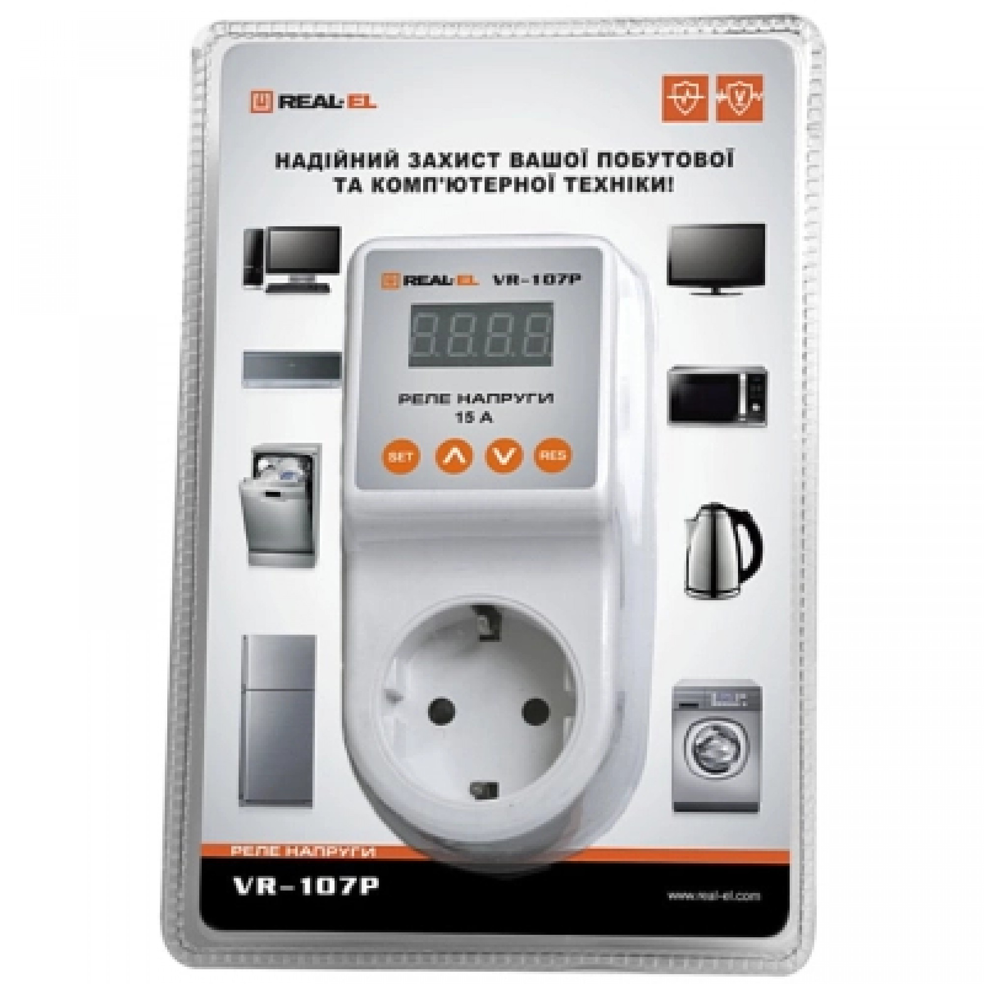 Реле напруги REAL-EL VR-107P, white (EL122300008)