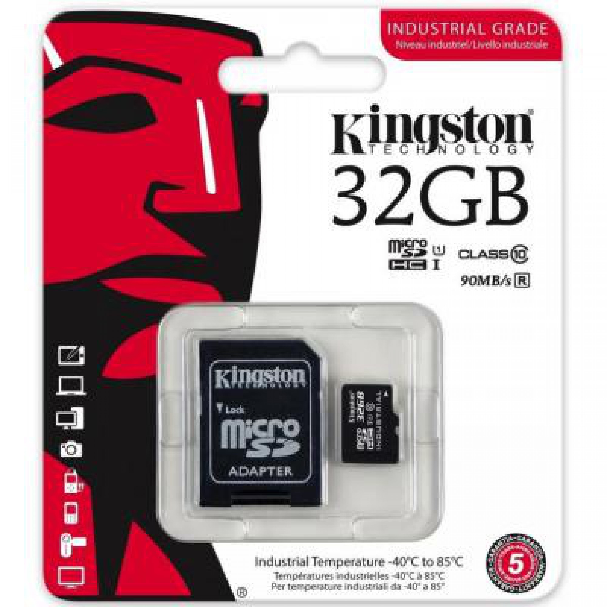 Карта пам'яті Kingston 32Gb microSDHC class 10 UHS-I Industrial (SDCIT/32GB)