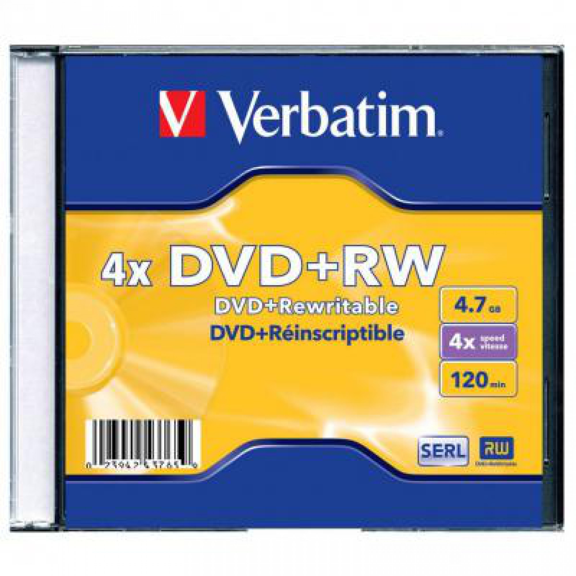 Диск DVD Verbatim 4.7Gb 4x SlimCase 20шт (43765)