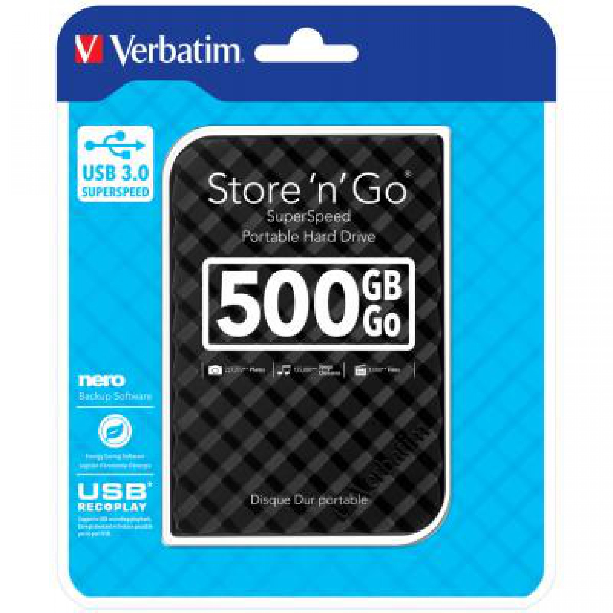 Зовнішній жорсткий диск 2.5" 500GB Verbatim (53193)