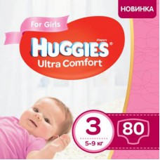 Підгузок Huggies Ultra Comfort 3 Mega для девочек (5-9 кг) 80 шт (5029053543604)