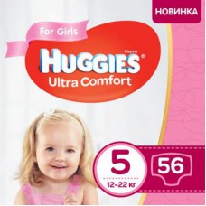 Підгузок Huggies Ultra Comfort 5 Mega для девочек (12-22 кг) 56 шт (5029053543642)