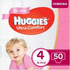Підгузок Huggies Ultra Comfort 4 Jumbo для девочек (8-14 кг) 50 шт (5029053565378)