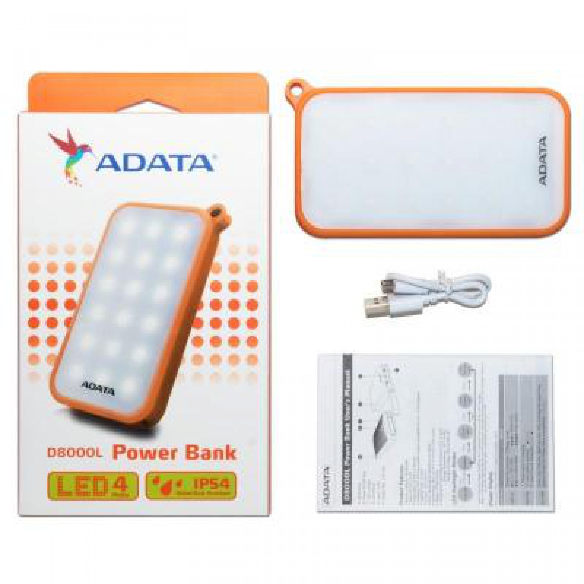 Батарея універсальна ADATA D8000L 8000mAh Orange (AD8000L-5V-COR)
