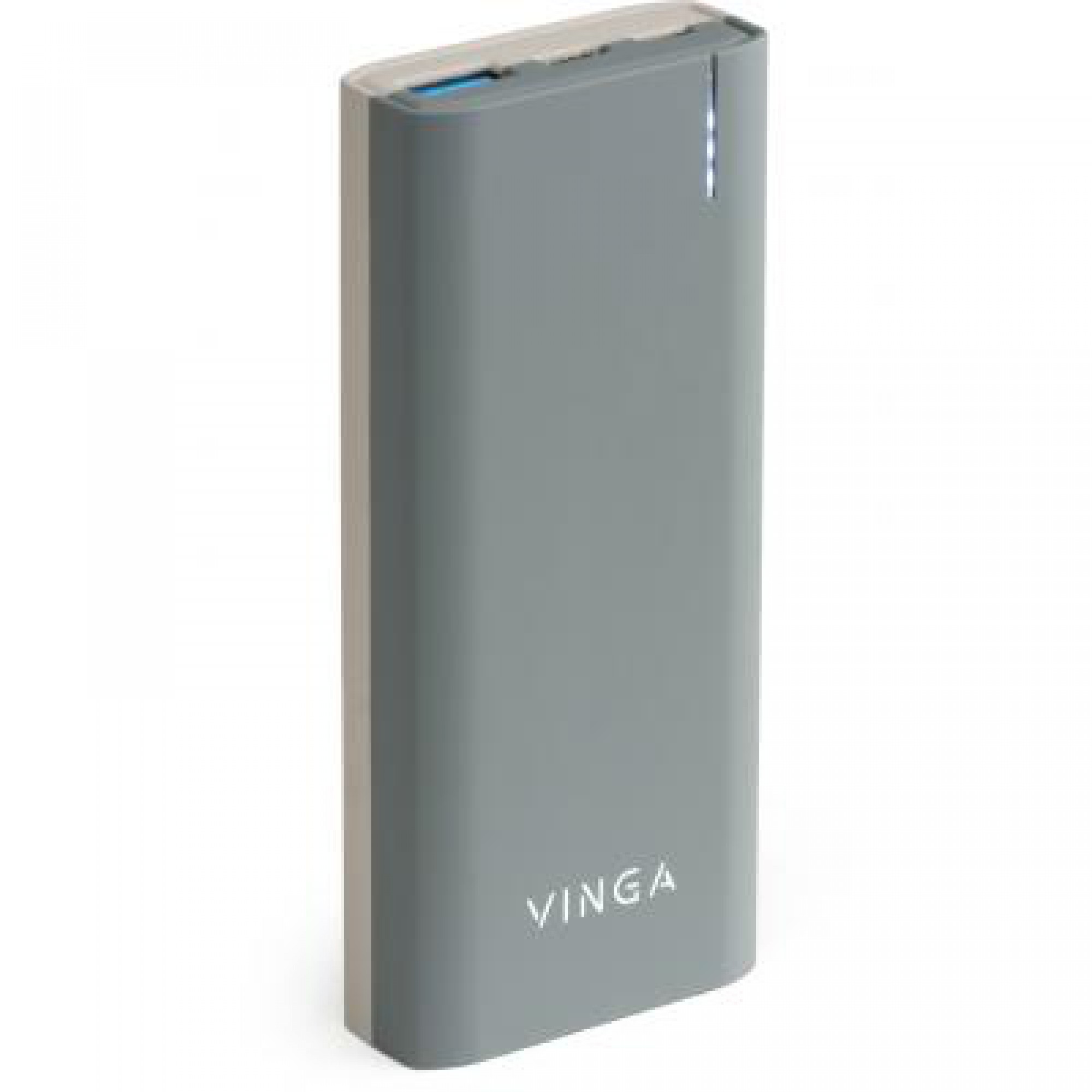 Батарея універсальна Vinga 10000 mAh soft touch dark grey (BTPB3810QCRODG)