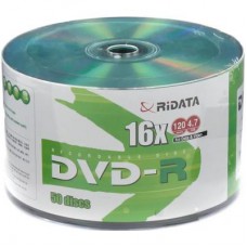Диск DVD RIDATA DVD-R 4,7Gb 16x Bulk 50pcs GREEN TOP (906OEDRRDA058)