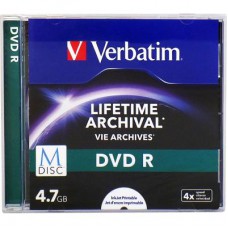 Диск DVD Verbatim 4.7GB 4x Printable M-Disc Jewel Case 1шт (43820)