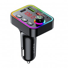 FM модулятор Havit HV-FM819BT Biuetooth V5.3, шв. зар. PD24W, RGB підсв.