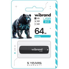 USB Flash накопичувач WiBrand 64Gb Grizzly чорний