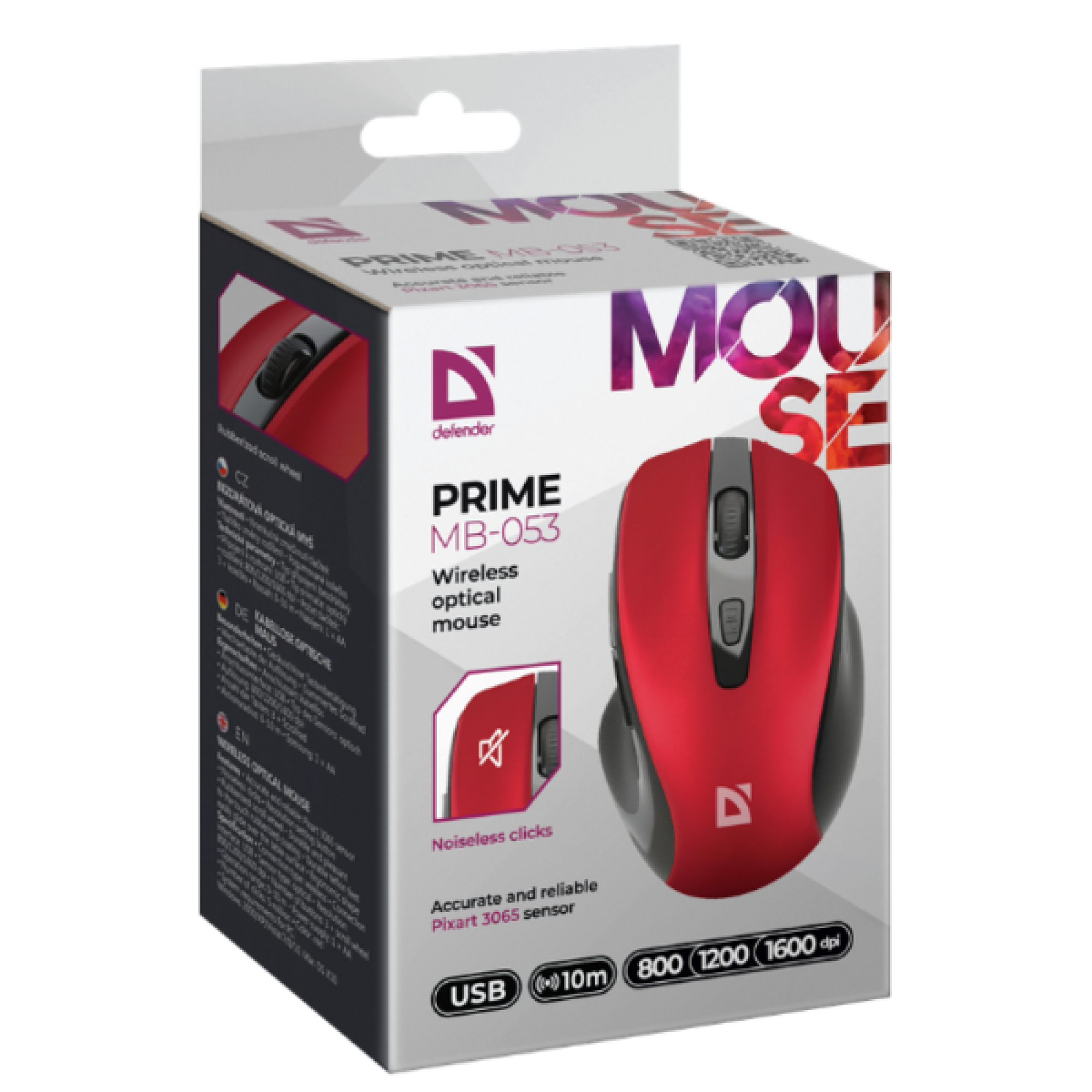 Мишка безпровідна Defender  MB-053 USB червоний