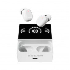 Bluetooth навушники Rusam TWS-RS32 + безпровідна зарядка білий