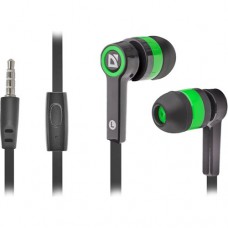 Навушники Defender Pulse-420 вакуумні з мікрофоном чорно-зелений