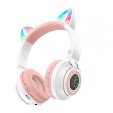 MP3 Bluetooth Навушники Borofone BO18 біло-розовий