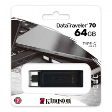 USB Flash накопичувач Kingston 64Gb DT70 Type-C USB 3.2 чорний