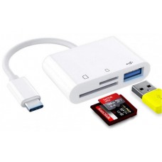 Картрідер Type-C - USB та SD/TF Card Reader білий